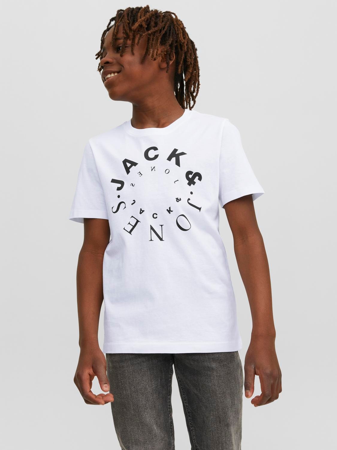 Jack & Jones 3-pakning Logo T-skjorte For gutter -White - 12248802