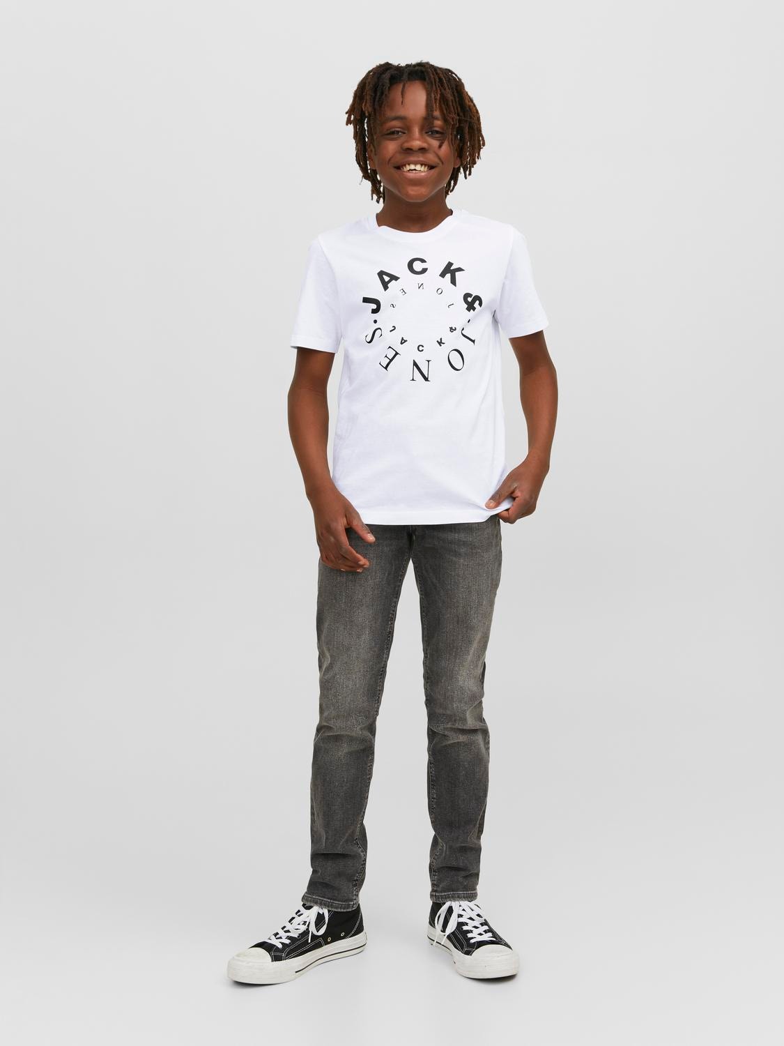 Jack & Jones 3-pakning Logo T-skjorte For gutter -White - 12248802