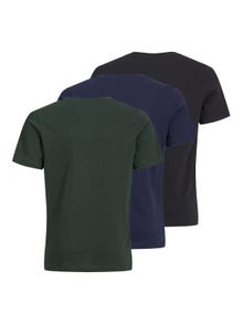 Jack & Jones 3-pakning Logo T-skjorte For gutter -Black - 12248802