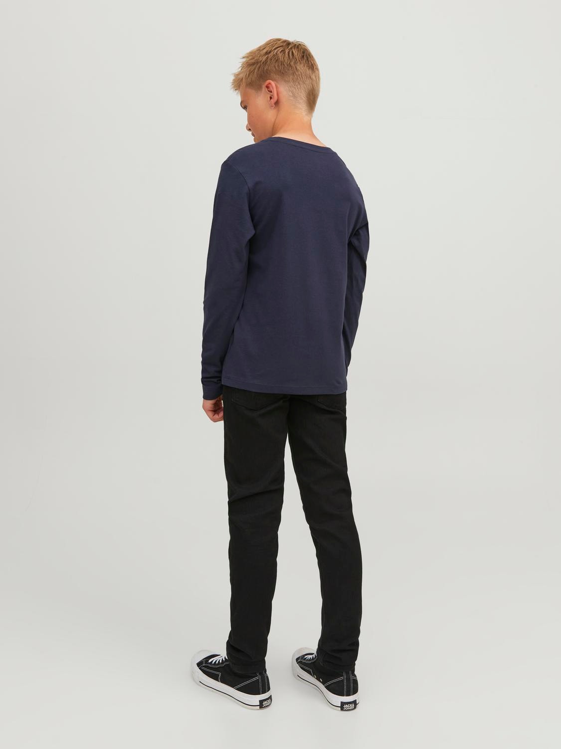 Jack & Jones 2-pakning Logo T-skjorte For gutter -Navy Blazer - 12248807