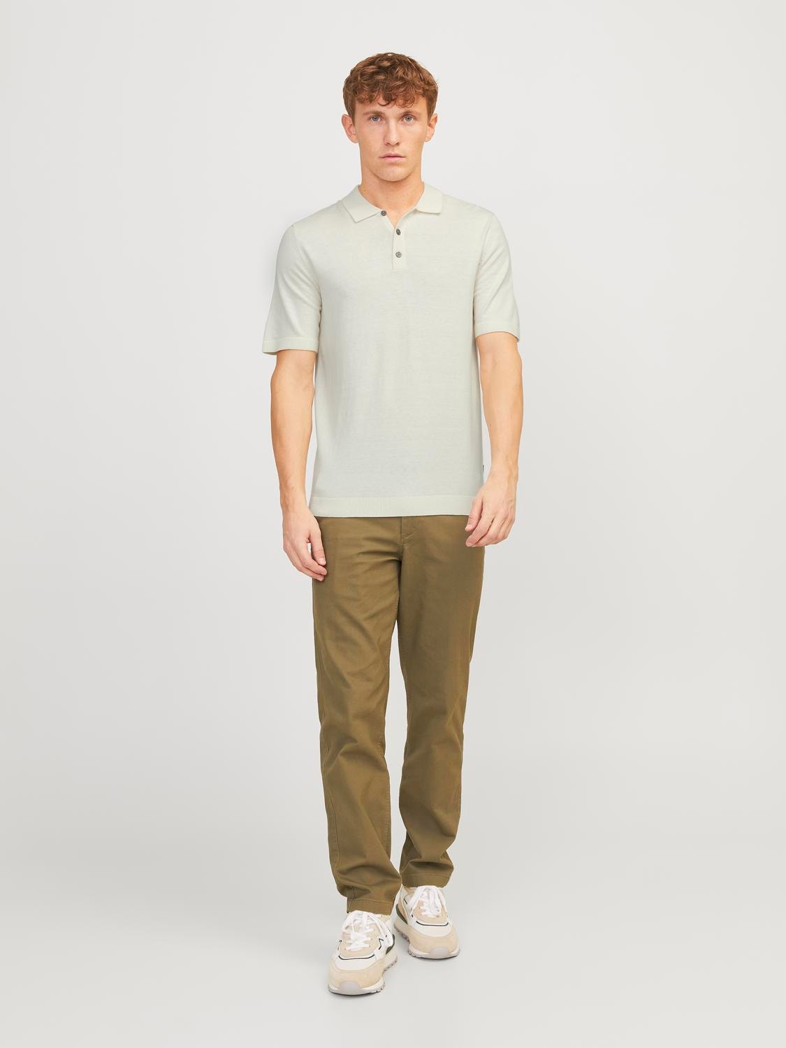 Jack & Jones Plain Polo -Cloud Dancer - 12248819