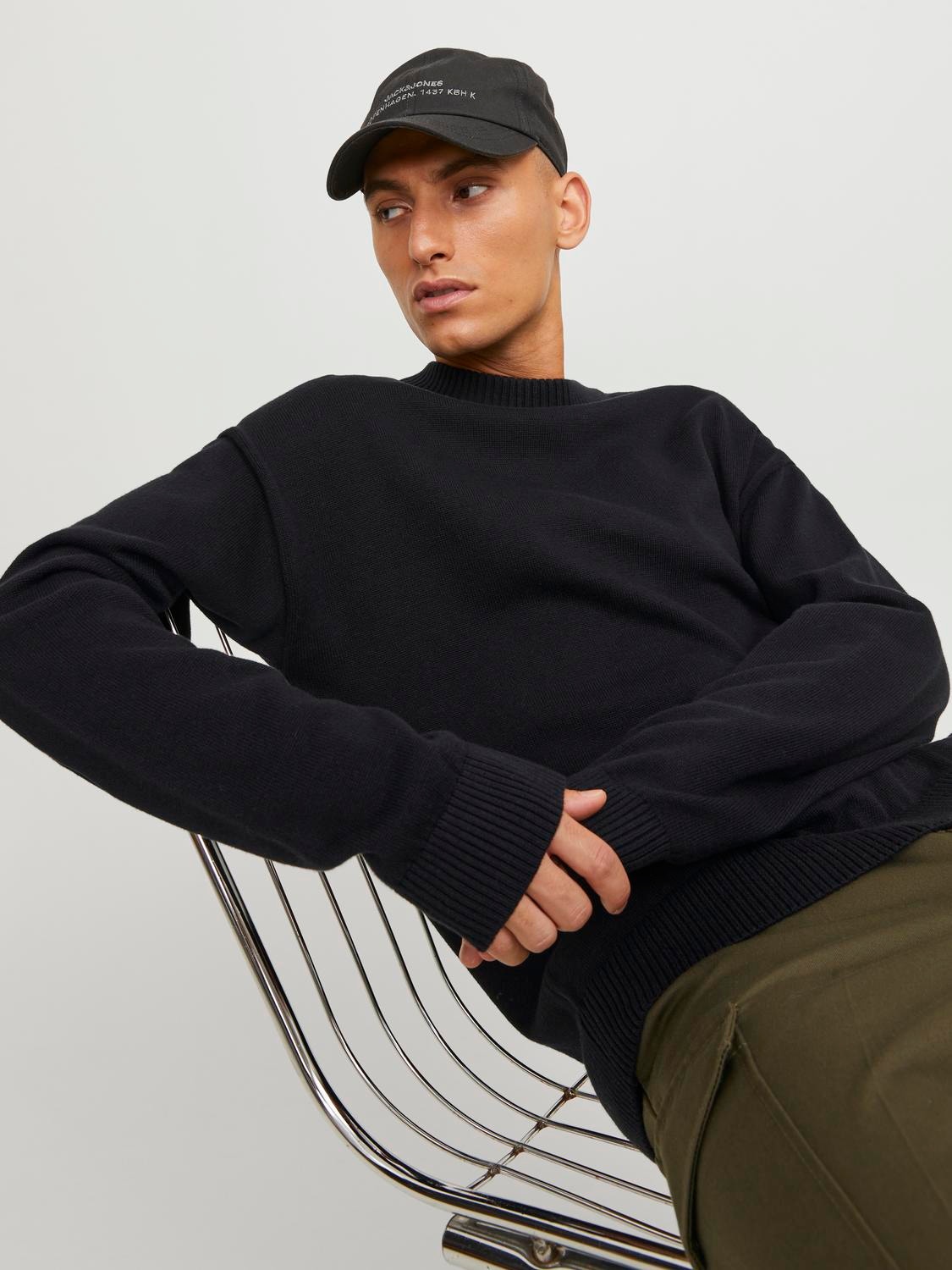 Jack & Jones Plain Crew Neck Jumper -Black - 12248823