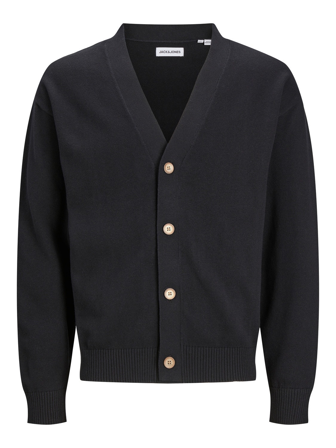 Jack & Jones Plain Knitted cardigan -Black - 12248859