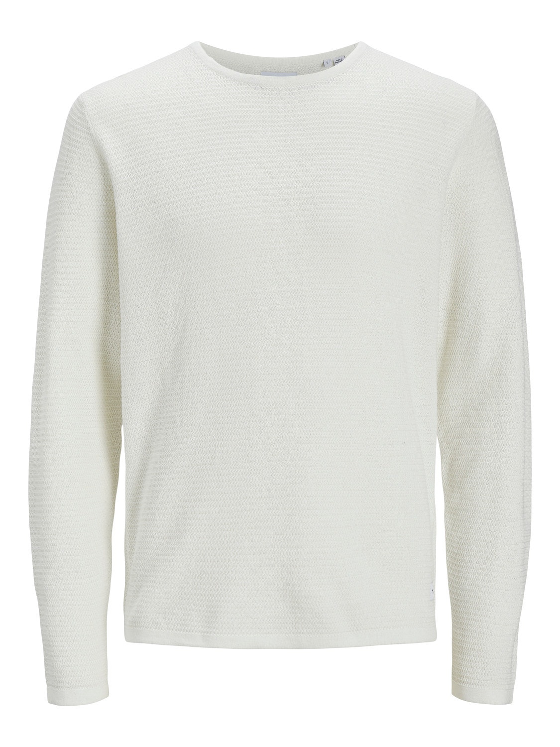 Jack & Jones Einfarbig Strickpullover mit Rundhals -Cloud Dancer - 12248917