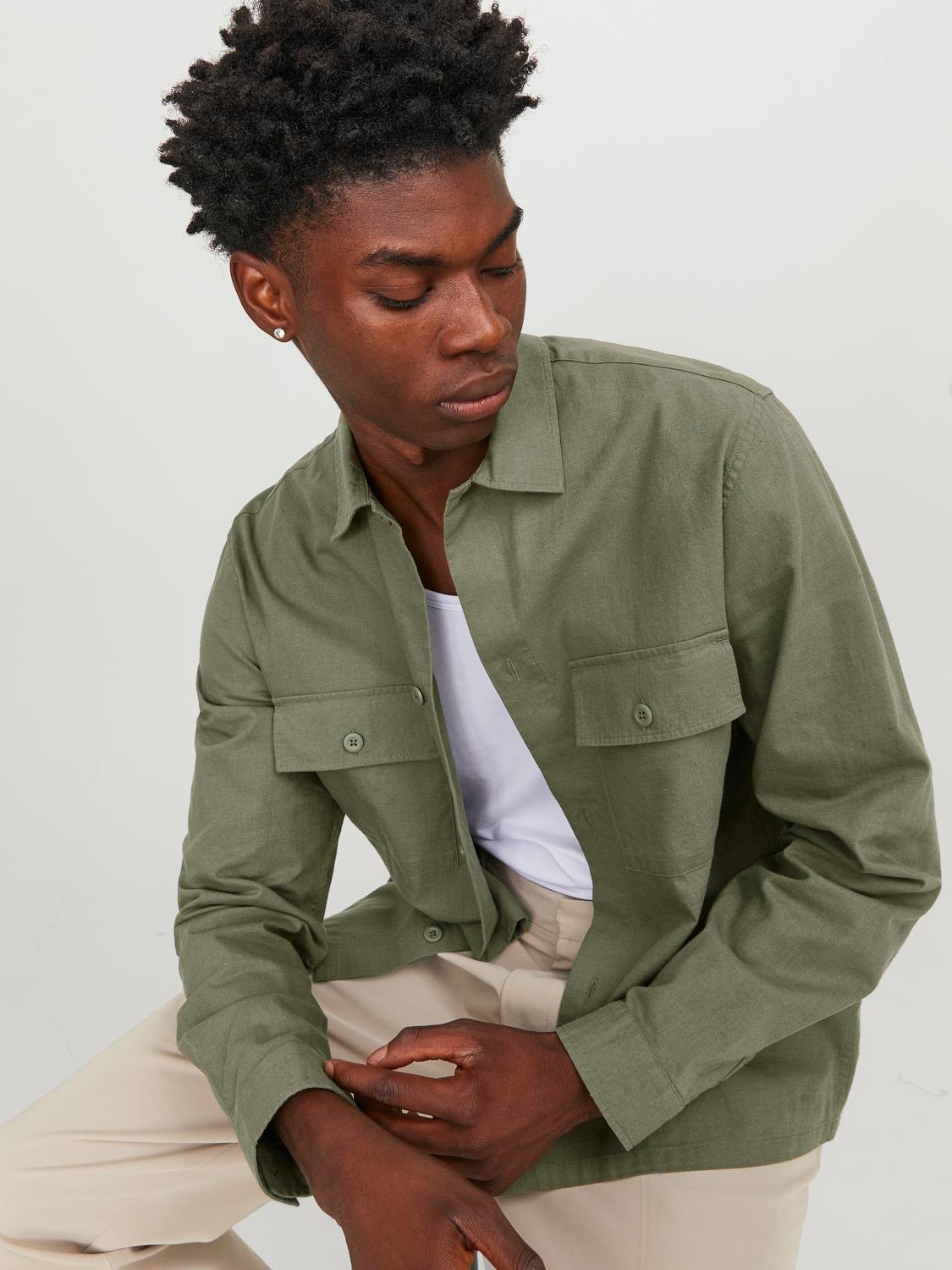 Jack & Jones Relaxed Fit Overshirt -Dusty Olive - 12248956