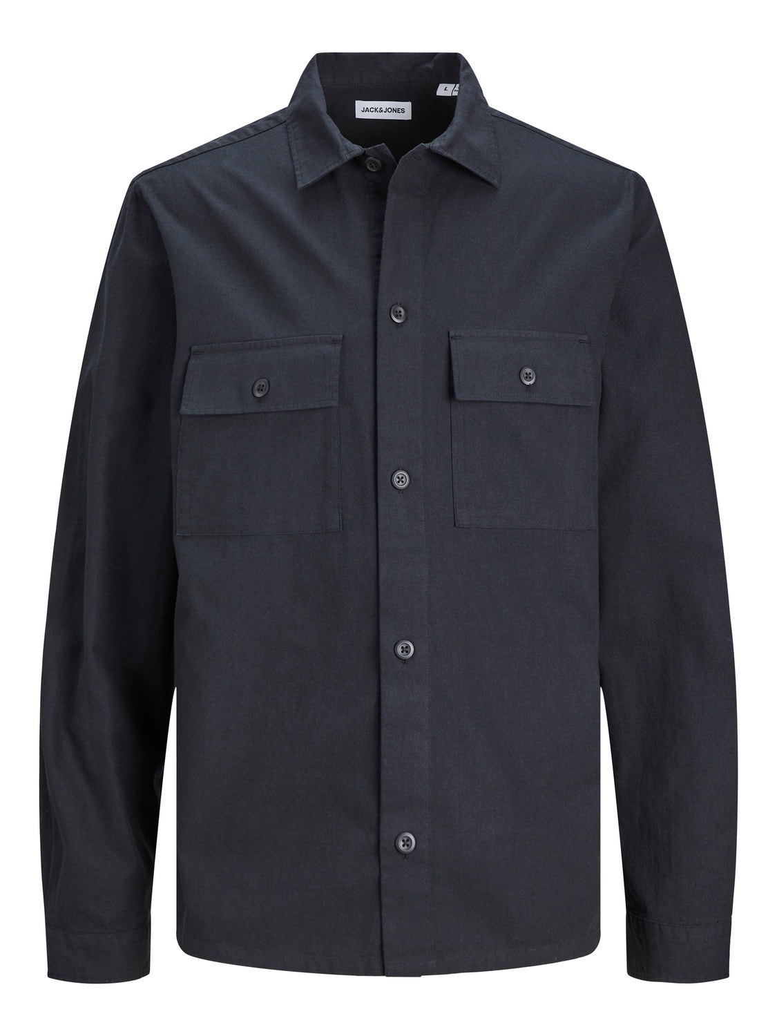 JACK&JONES JJDARREN Flannel Overshirt - Camicia A Quadri In Flanella Blu Marino, Taglia M
