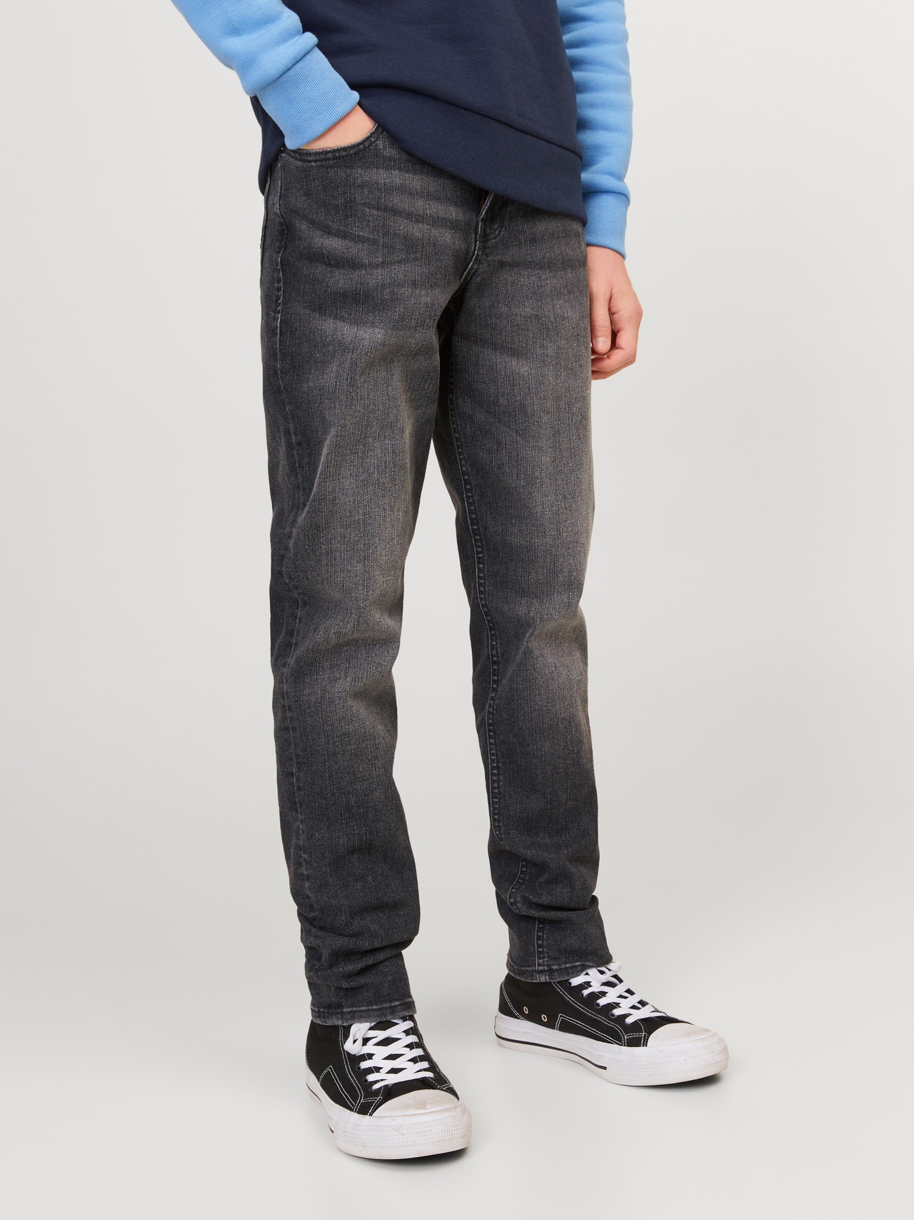 Jack & Jones JJIGLENN JJORIGINAL SQ 606 Slim fit farmer Ifjúsági -Black Denim - 12249012