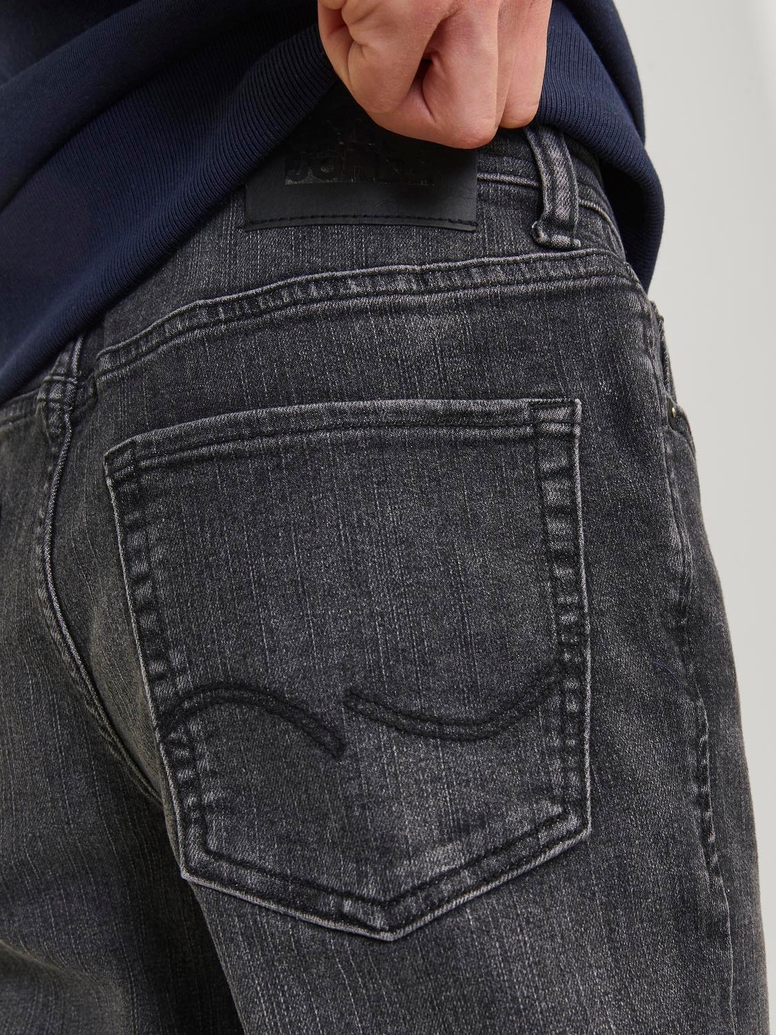 Jack & Jones JJIGLENN JJORIGINAL SQ 606 Slim fit jeans For boys -Black Denim - 12249012