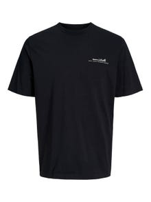 Jack & Jones Printed Crew neck T-shirt -Black - 12249040