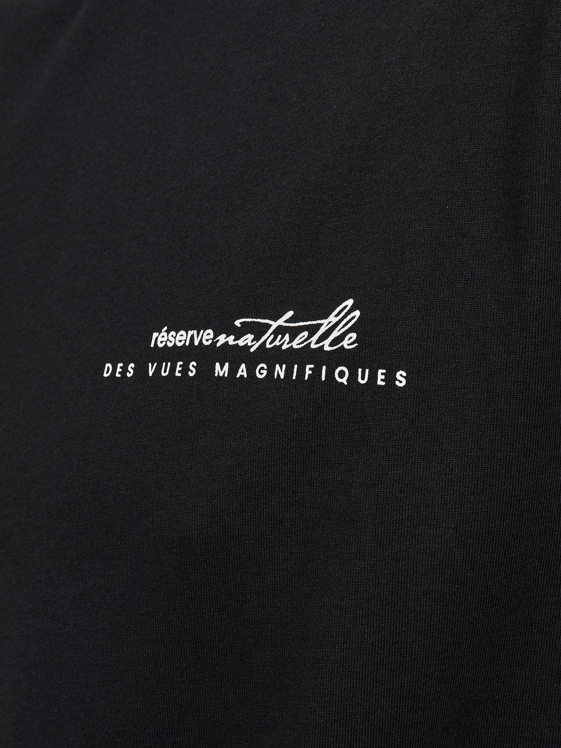 Jack & Jones Gedrukt Ronde hals T-shirt -Black - 12249040