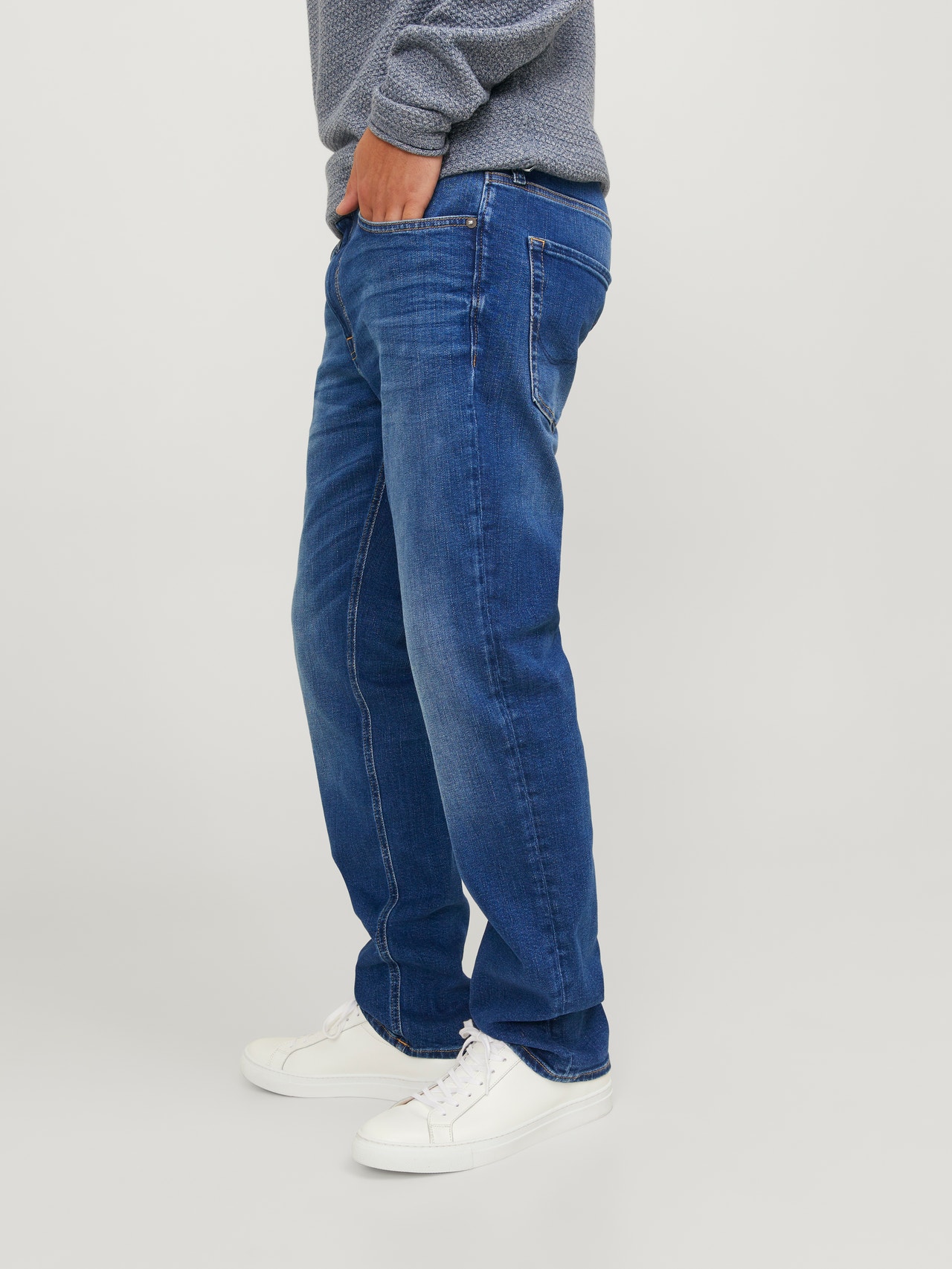 JACK & JONES JJICLARK Jean Coupe Regular – Stretch Confort – Taille Mi-Haute – Look Décontracté Printemps