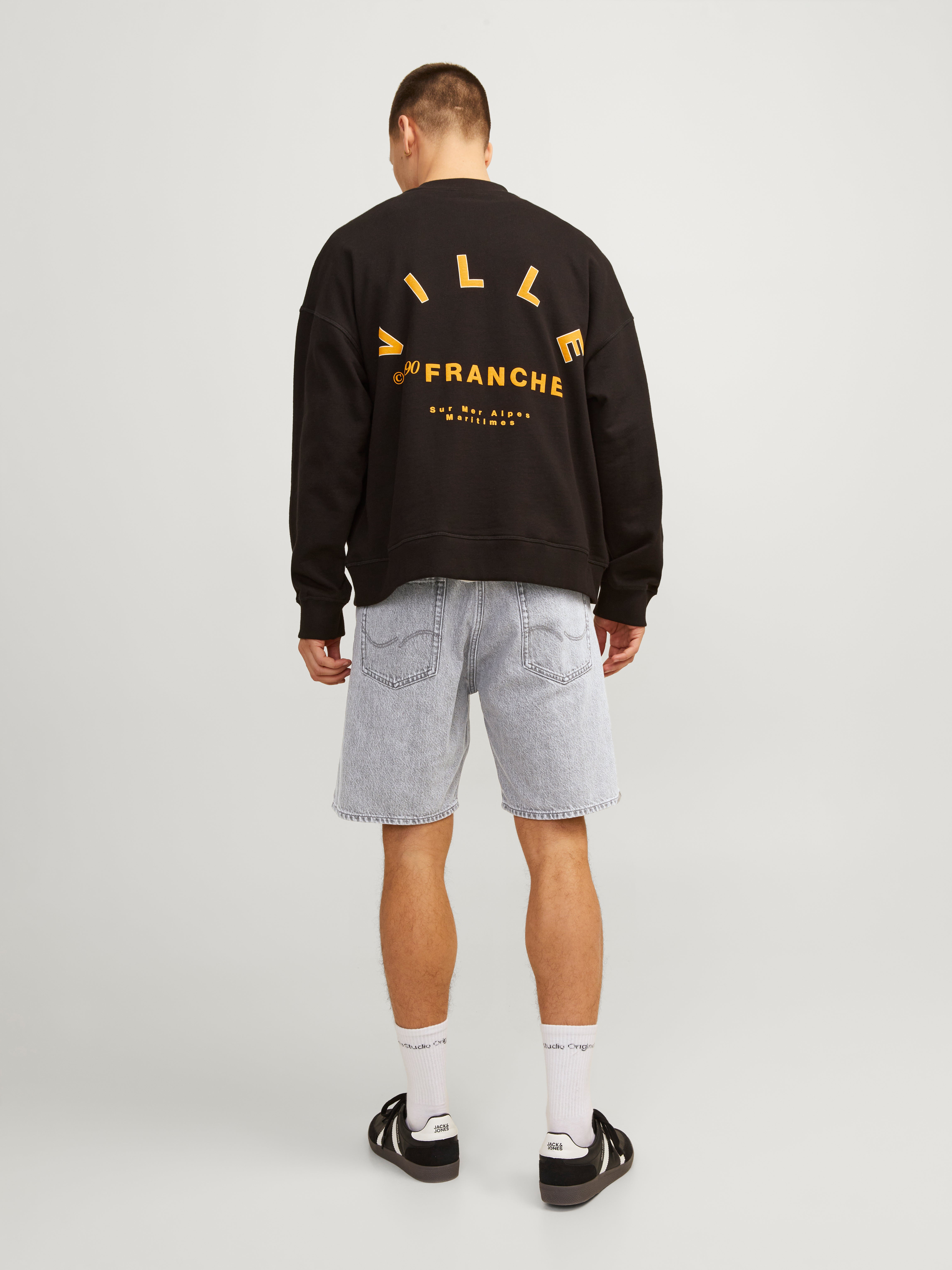 Jack & Jones Loose Fit Džinsiniai šortai -Grey Denim - 12249069