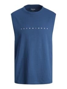 Jack & Jones Nadruk Okrągły dekolt T-shirt -Ensign Blue - 12249131