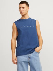 Jack & Jones Printed Crew neck Tank top -Ensign Blue - 12249131