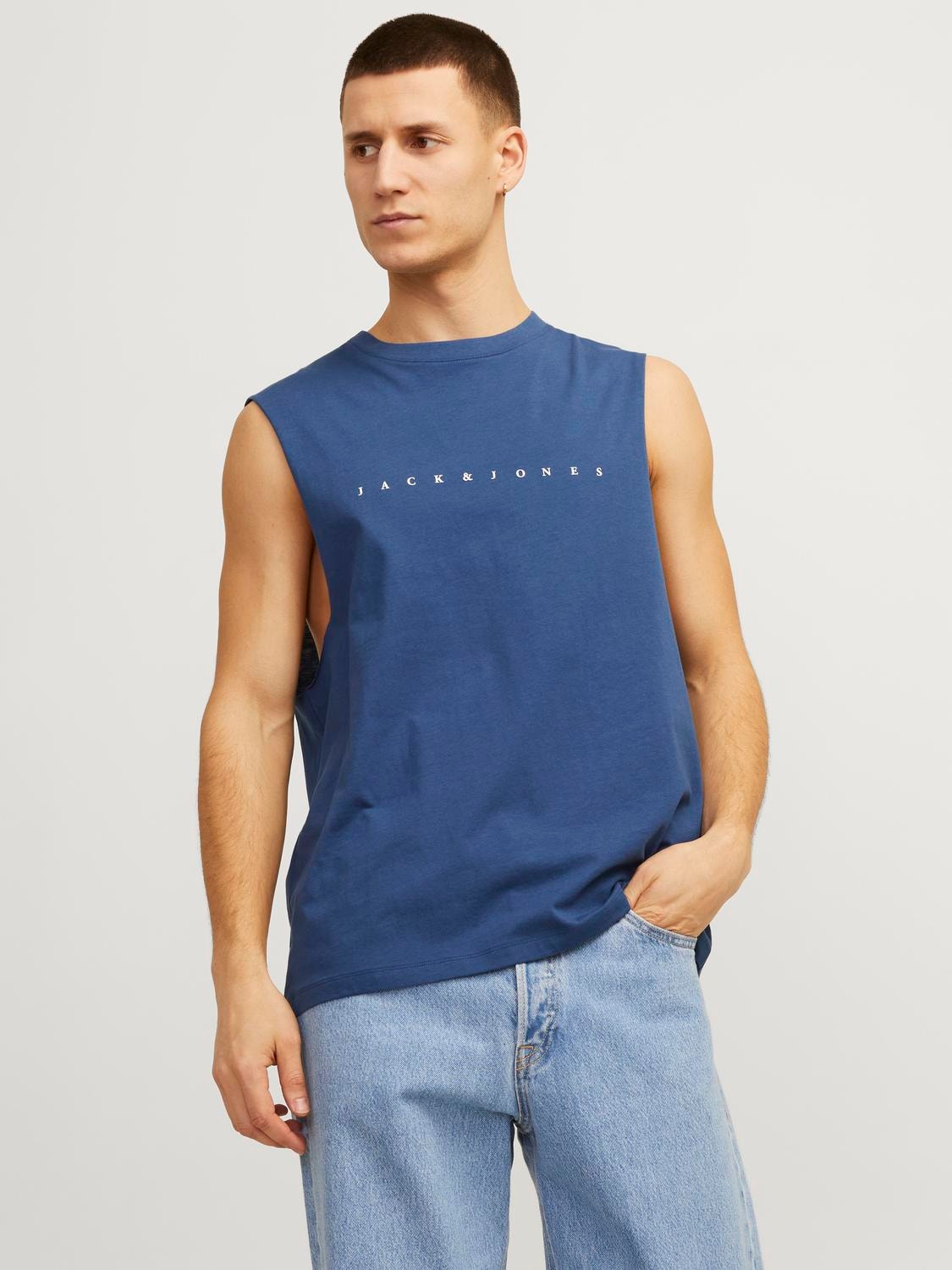 Jack & Jones Printed O-Neck T-shirt -Ensign Blue - 12249131