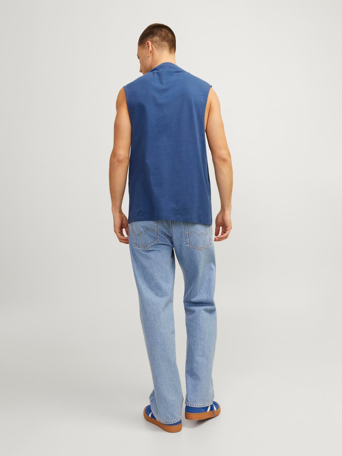 Jack & Jones Printed Crew neck Tank top -Ensign Blue - 12249131