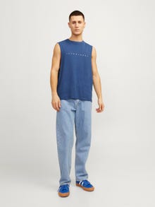 Jack & Jones Printed Crew neck Tank top -Ensign Blue - 12249131