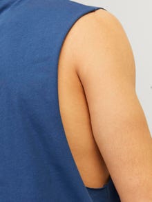 Jack & Jones Spausdintas raštas Apskritas kaklas Berankoviai marškinėliai -Ensign Blue - 12249131