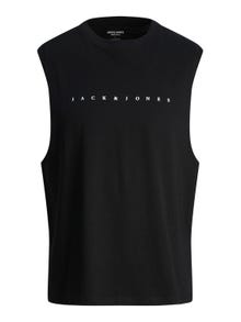 Jack & Jones Nyomott mintás Környak Trikó -Black - 12249131