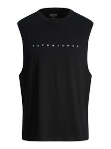 Jack & Jones Printed Crew neck T-shirt -Black - 12249131