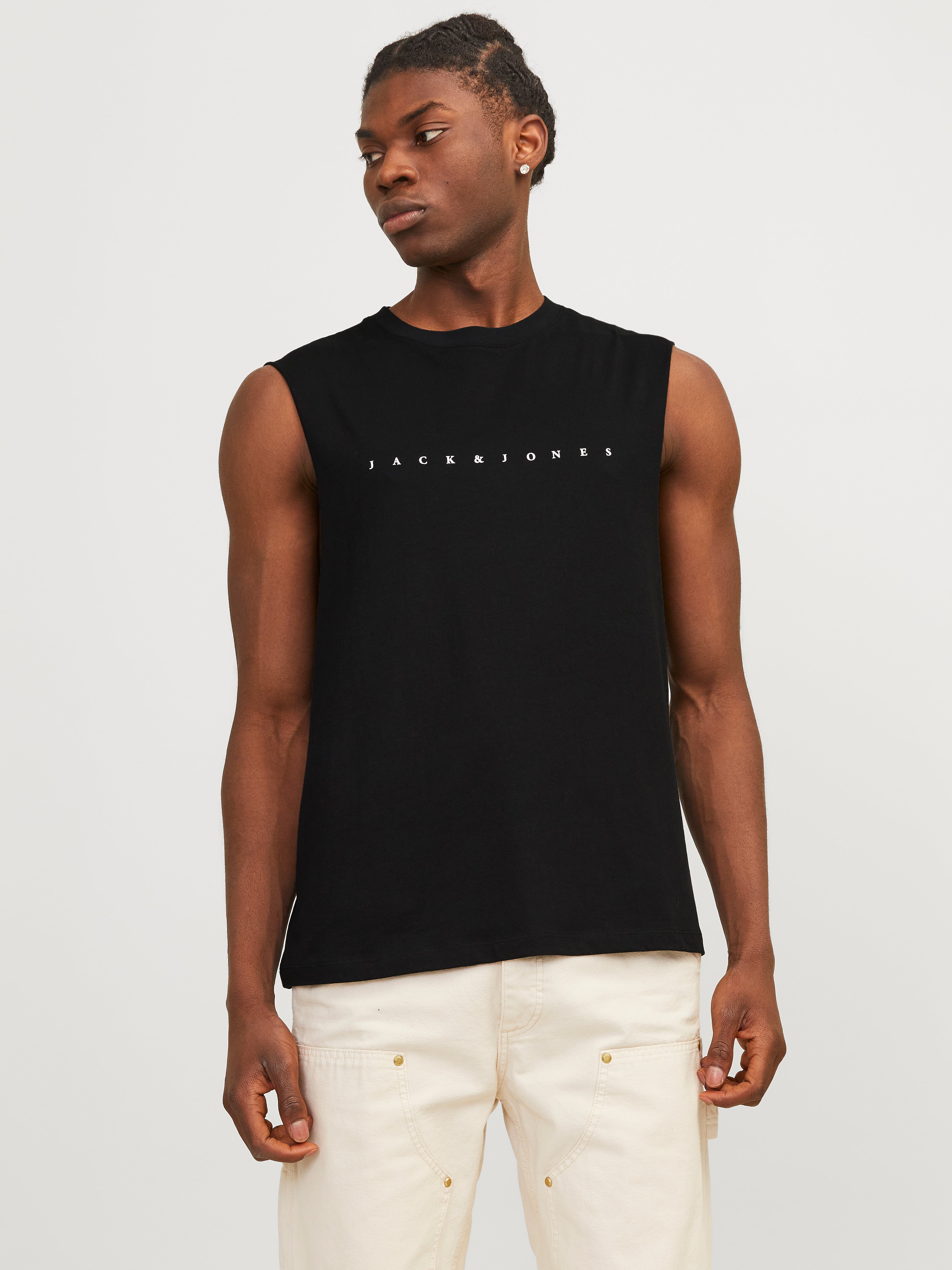 Jack & Jones Nyomott mintás Környak Trikó -Black - 12249131