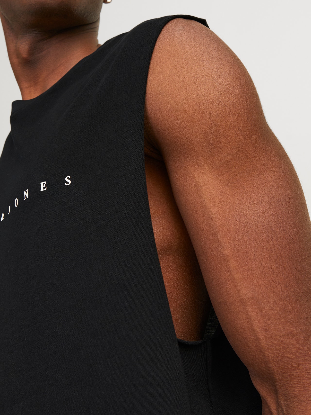 Jack & Jones Nyomott mintás Környak Trikó -Black - 12249131