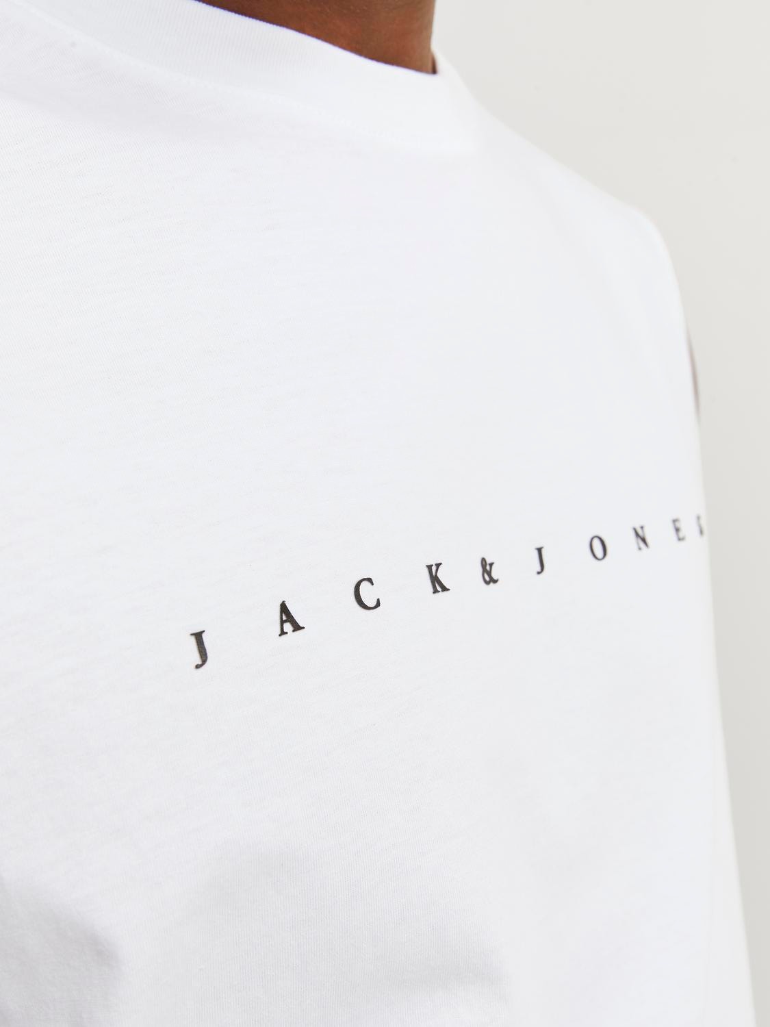 Jack & Jones Painettu Pyöreä pääntie T-paita -White - 12249131