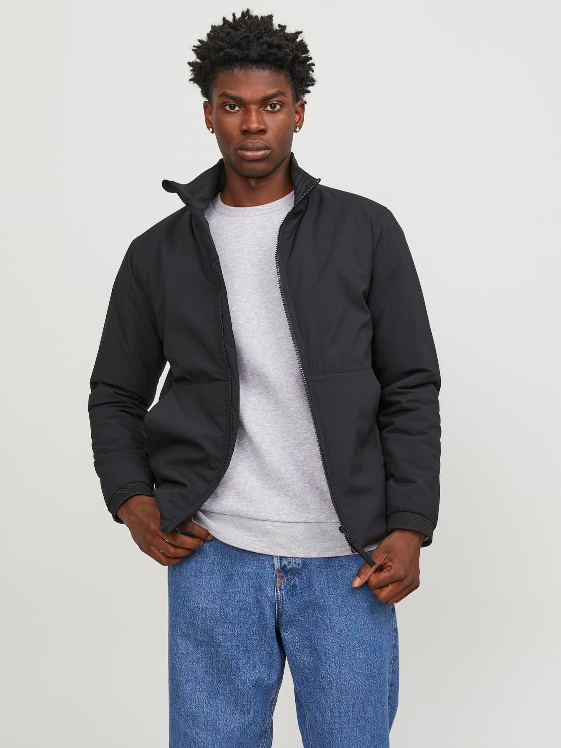 Ribbed collar 2024 jacket