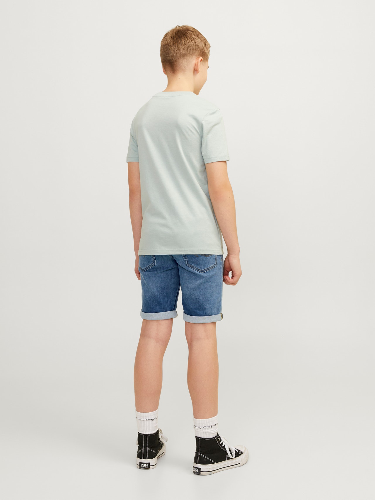 Jack & Jones Regular Fit Shorts med normal passform For gutter -Blue Denim - 12249175