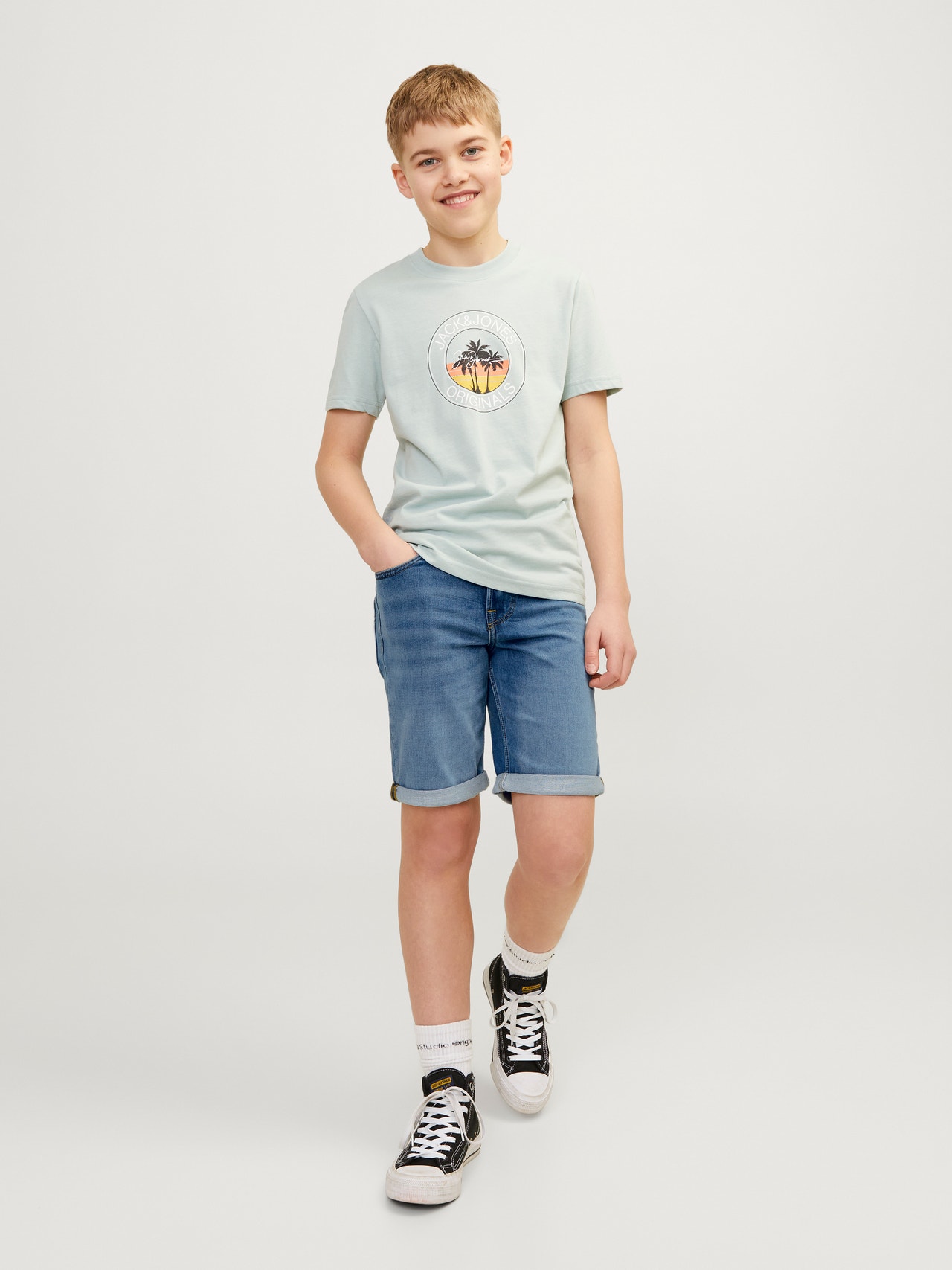 Jack & Jones Regular Fit Regular fit shorts For boys -Blue Denim - 12249175