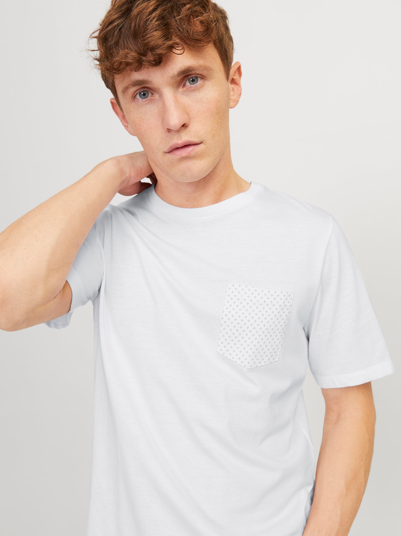 Jack & Jones Painettu Pyöreä pääntie T-paita -White - 12249184