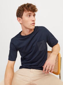Jack & Jones T-shirt Estampar Decote Redondo -Navy Blazer - 12249184