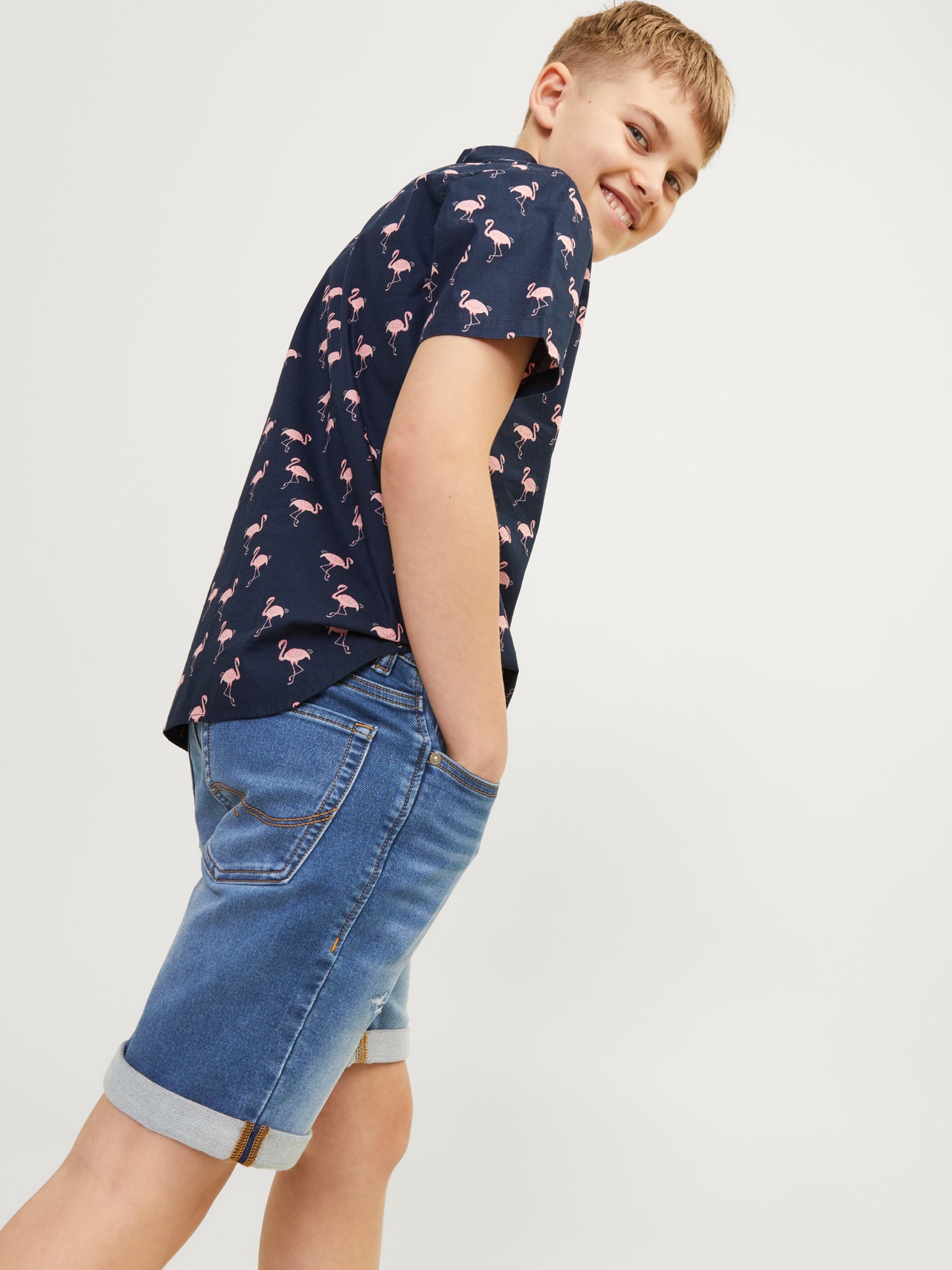 Jack & Jones Regular Fit Regular fit shorts For boys -Blue Denim - 12249186