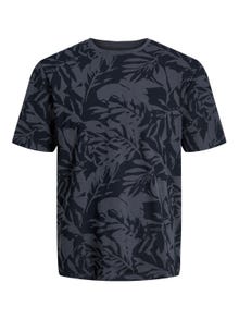 Jack & Jones All Over Print Rundringning T-shirt -Asphalt - 12249188