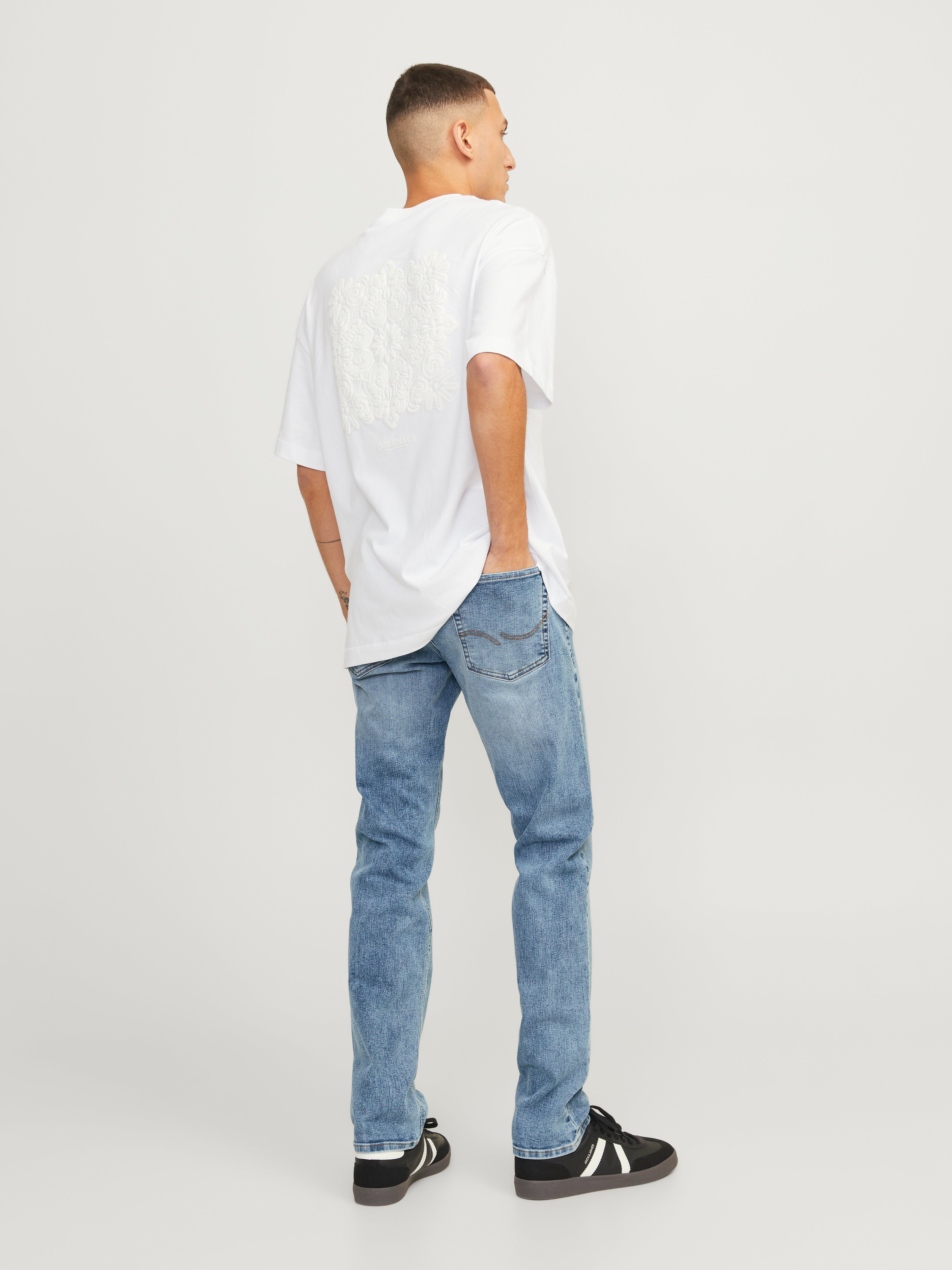 Jack & Jones JJIGLENN JJORIGINAL SQ 704 Slim fit farmer -Blue Denim - 12249191