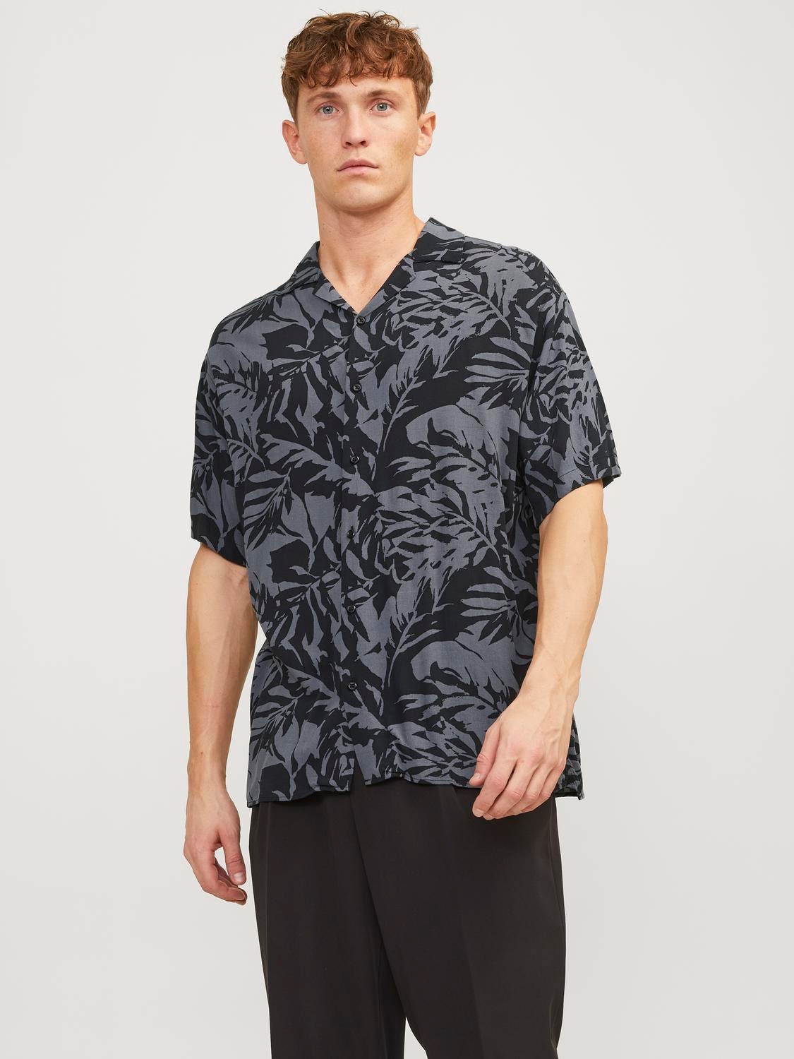 Jack & Jones Relaxed Fit Resort overhemd -Asphalt - 12249210