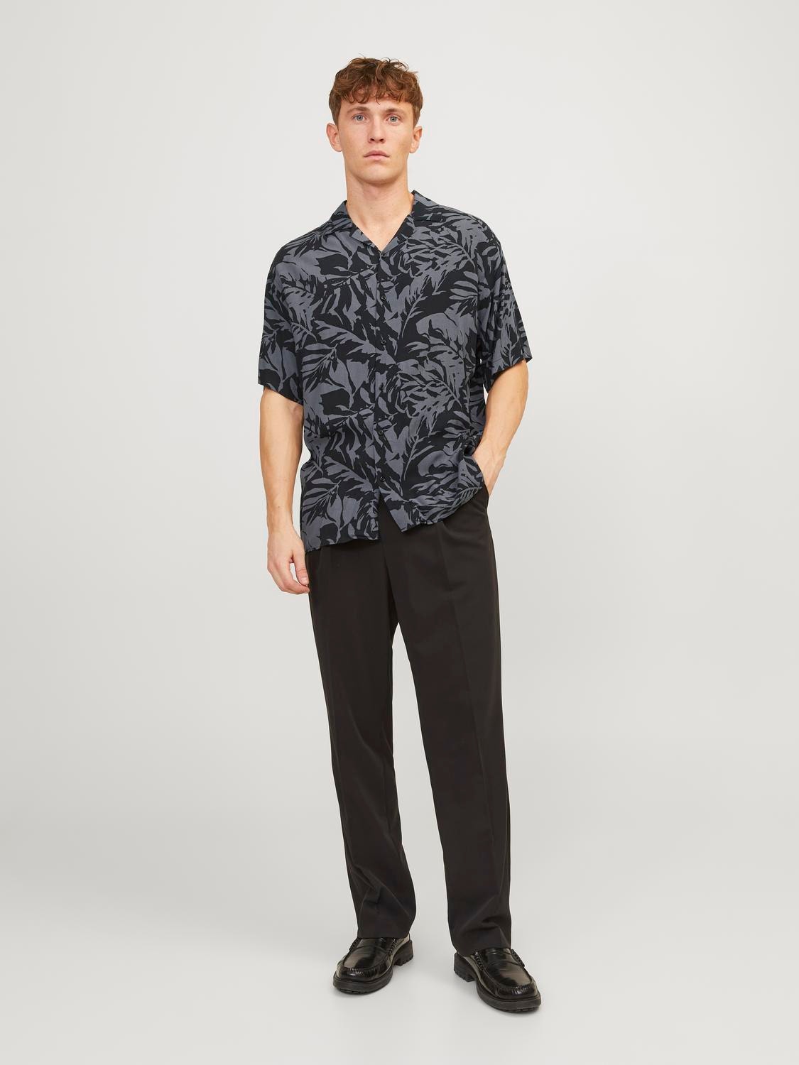 Jack & Jones Relaxed Fit Resort shirt -Asphalt - 12249210
