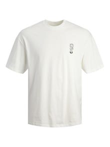 Jack & Jones Printet Crew neck T-shirt -Cloud Dancer - 12249221