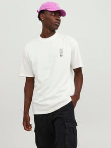 Jack & Jones Nyomott mintás Környak Trikó -Cloud Dancer - 12249221