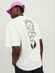 Jack & Jones Printed Crew neck T-shirt -Cloud Dancer - 12249221