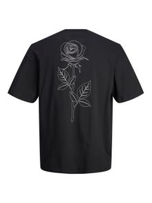 Jack & Jones Printed Crew neck T-shirt -Black - 12249221