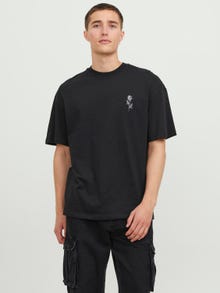 Jack & Jones Bedrukt Ronde hals T-shirt -Black - 12249221