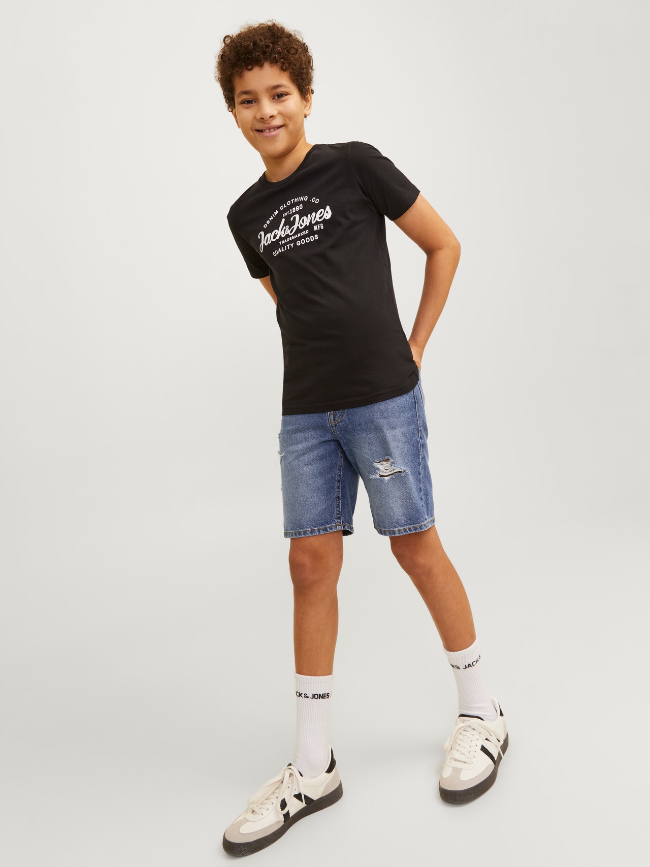 Jack & Jones Relaxed Fit Džínové kraťasy Junior -Blue Denim - 12249228