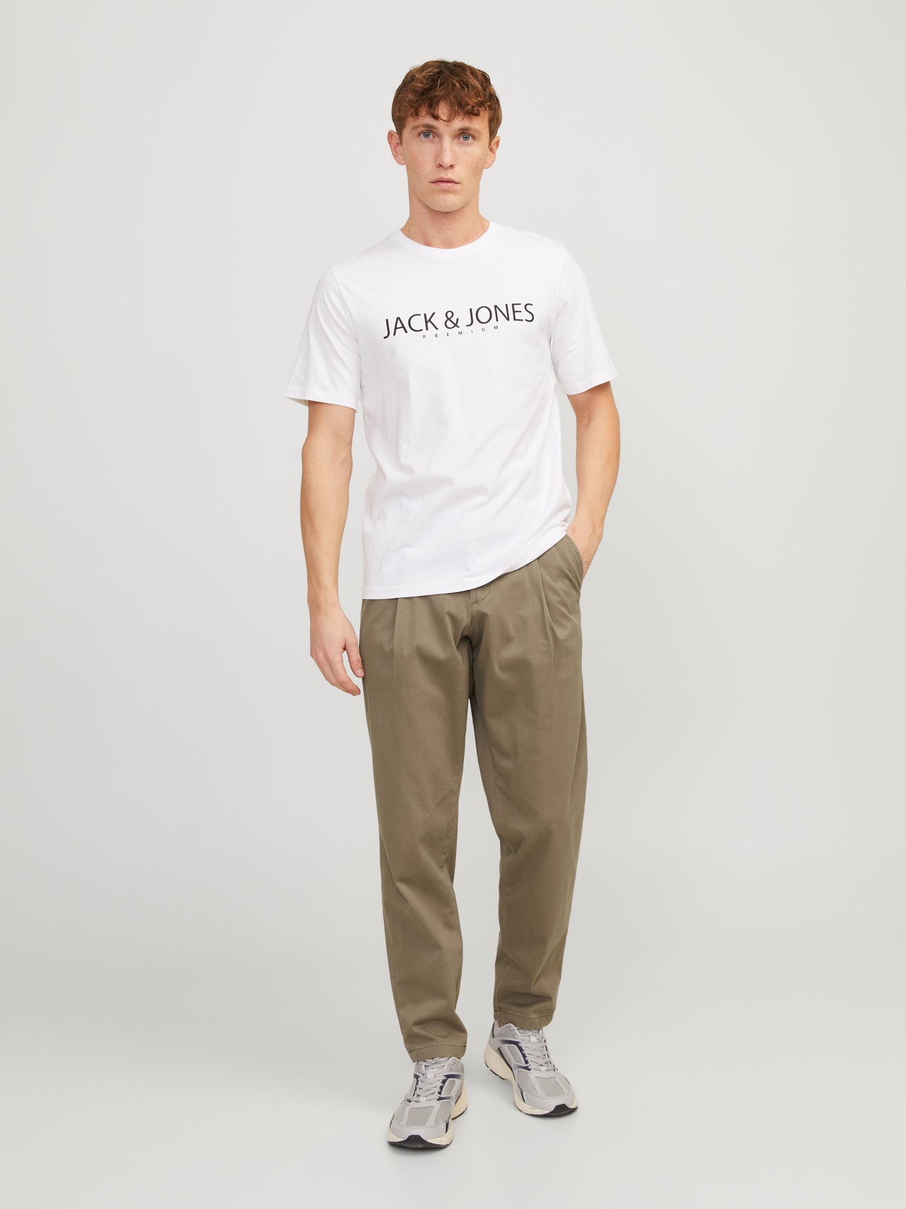 Jack & Jones Παντελόνι Wide Fit Chinos -Beige - 12249246