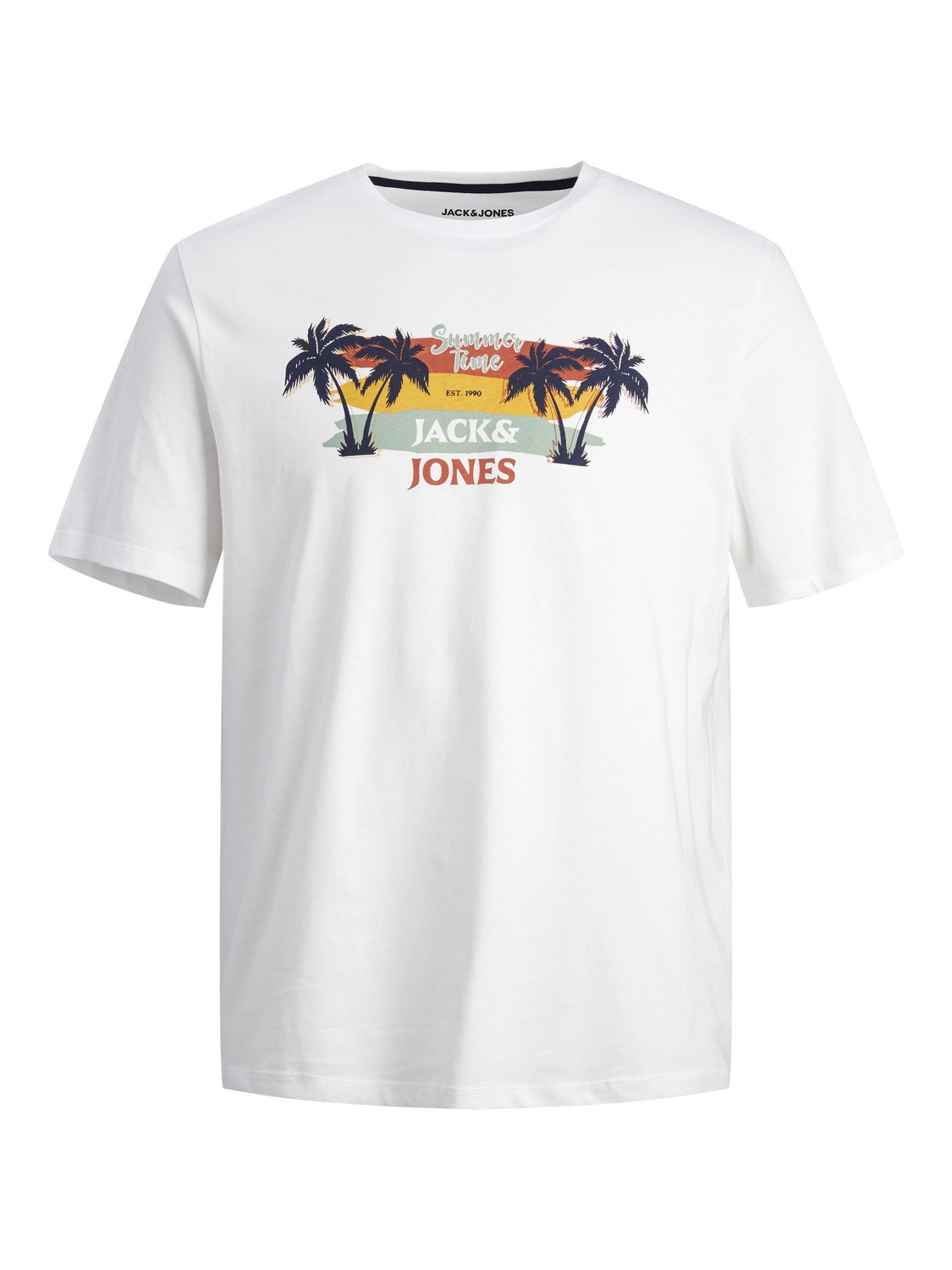Jack & Jones Painettu Pyöreä pääntie T-paita -White - 12249266