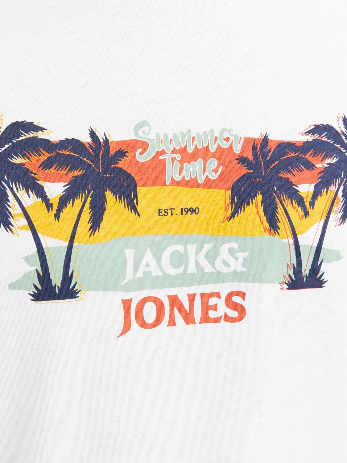 Jack & Jones Printet Crew neck T-shirt -White - 12249266