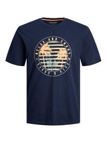 Jack & Jones T-shirt Estampar Decote Redondo -Navy Blazer - 12249266