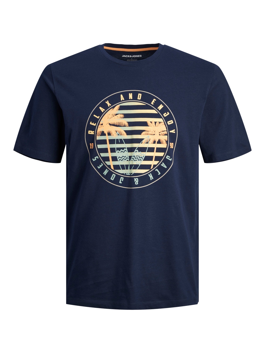Jack & Jones Trykk O-hals T-skjorte -Navy Blazer - 12249266