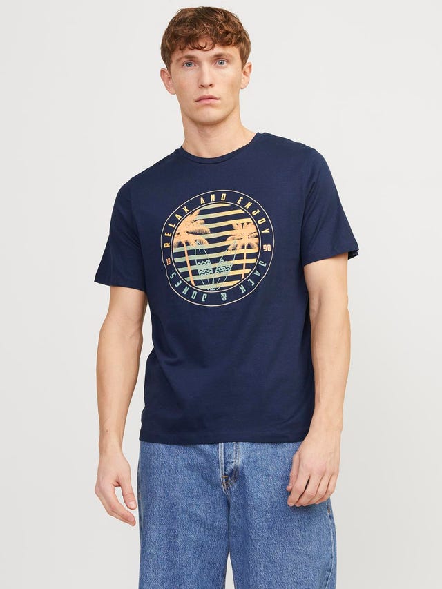 Jack & Jones T-shirt Estampar Decote Redondo - 12249266