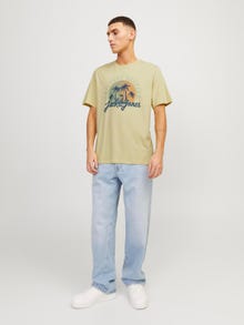 Jack & Jones Painettu Pyöreä pääntie T-paita -French Vanilla - 12249266